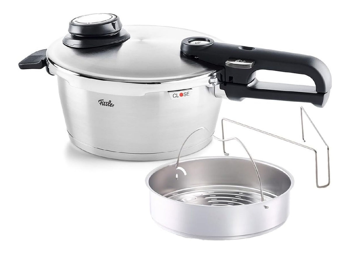 Pentole a pressione in acciaio inox funzione vapore argento