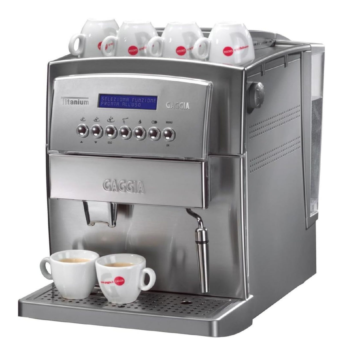 Gaggia Titanium Super Automatic Espresso funzionamento automatico funzione vapore argento