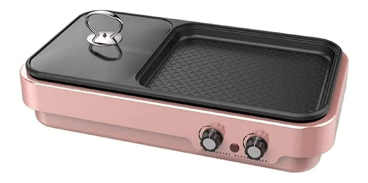 Barbecue Elettrico Piastra-Grill Elettrica Grill funzione vapore temperatura regolabile nero