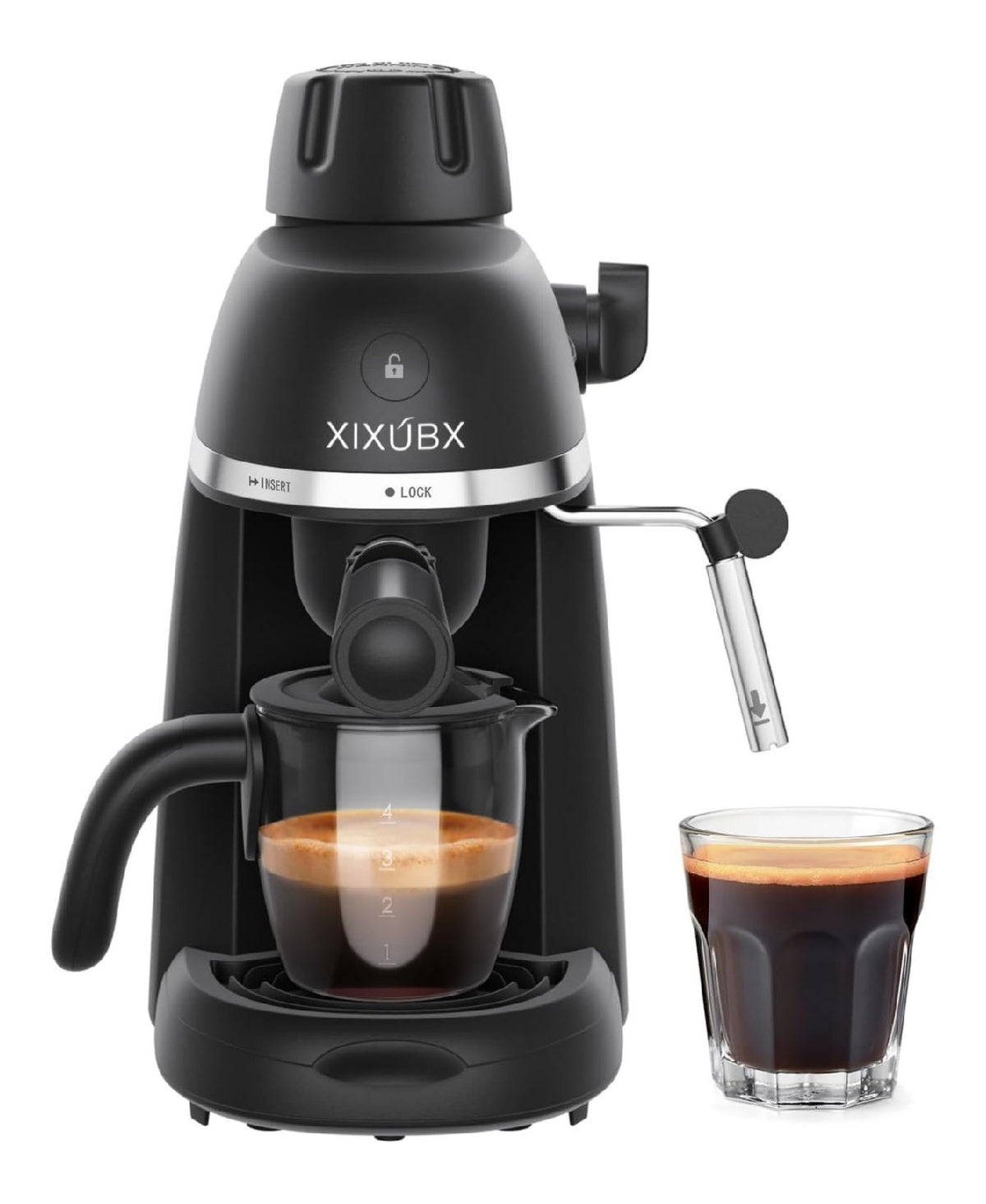 Macchina espresso con comandi touch funzione vapore nero