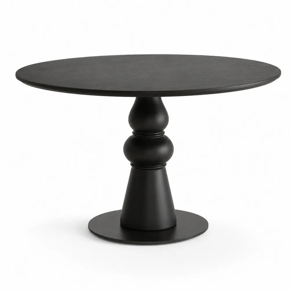 Tavolo da pranzo rotondo in legno nero ?120