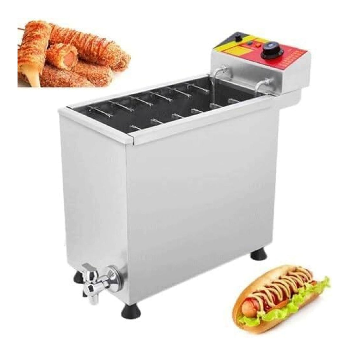 Friggitrice elettrica Friggitrice cani mais commerciale, grande