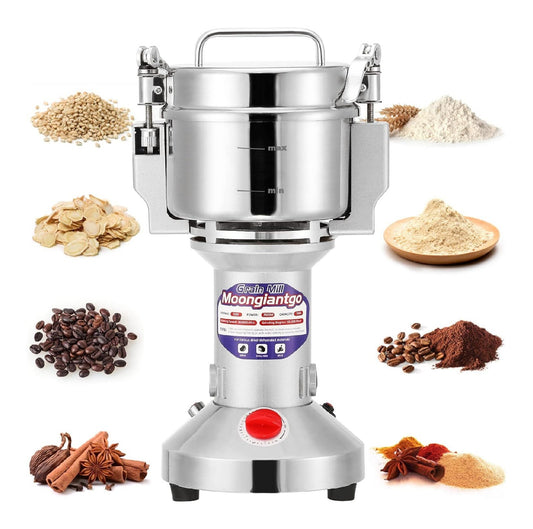 Mulino elettrico per cereali digitale in acciaio inox rosso