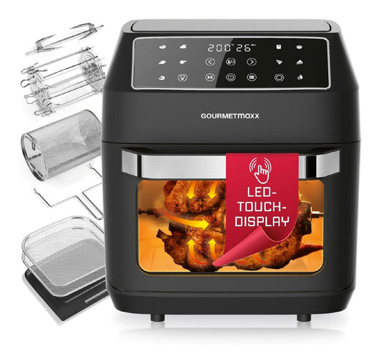 Friggitrice ad aria con comandi touch con programmi automatici nero 12 L