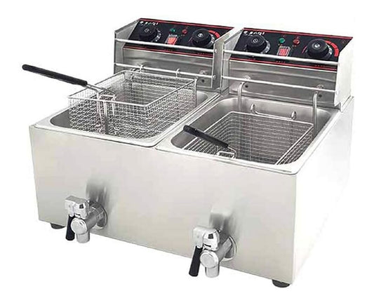 Friggitrice da cucina Cestello friggitrice, friggitrice commerciale friggitrice elettrica doppio cilindro ros