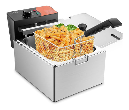 Frittiera commerciale, Frittiera elettrica con in acciaio inox argento