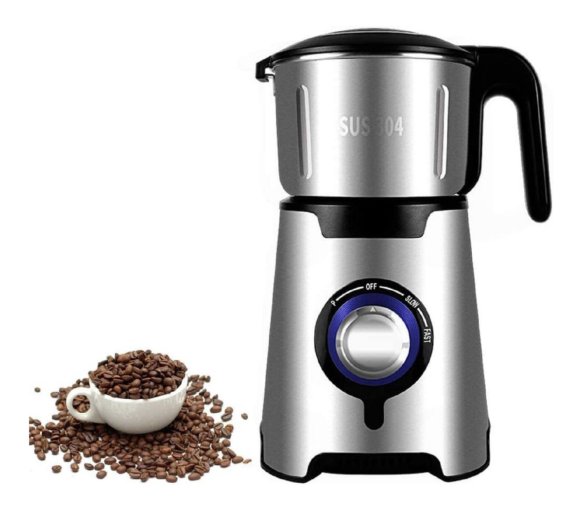Macinacaffe da cucina portatile con macinacaffe rosso