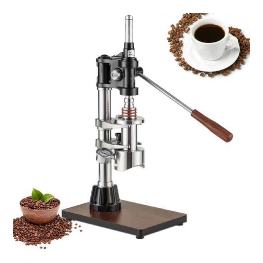 Macchina da caffe Macchina caffe espresso manuale portatile manometro, serbatoio estrazione argento
