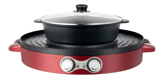 Hot Pot con grill, pentola funzionamento automatico nero