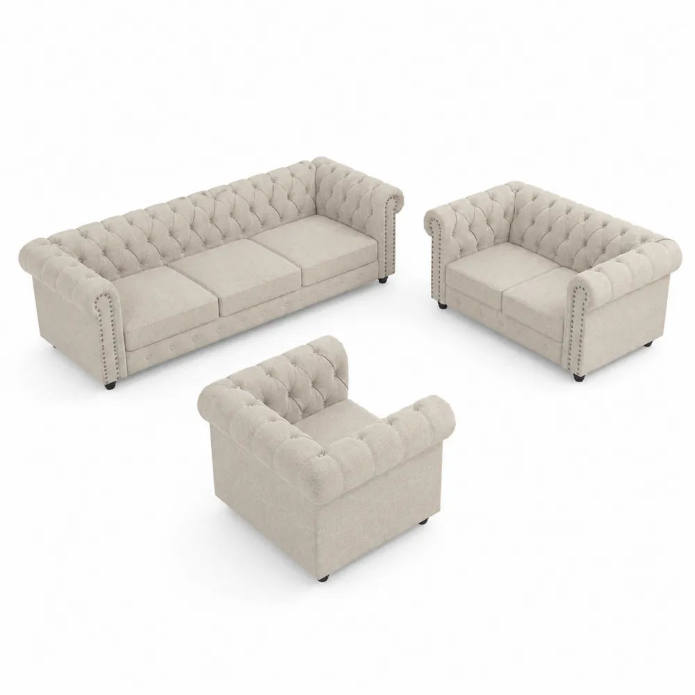 Set divani Chesterfield 3+2+1 posti in