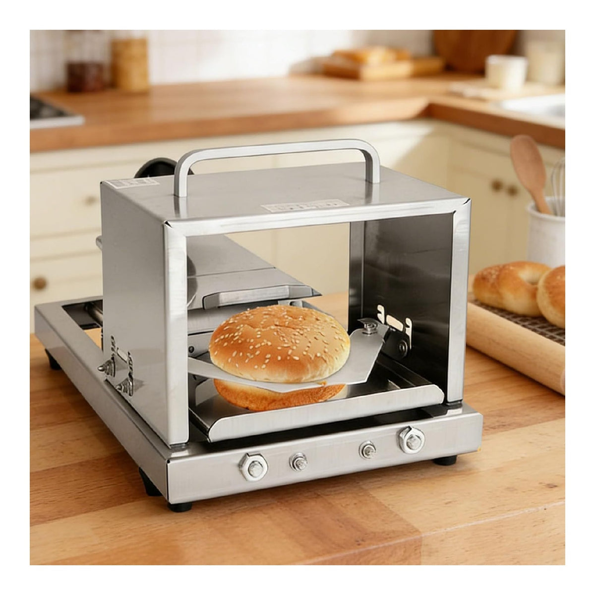Apparecchio per uso domestico Affettatrice Commerciale Panini Hamburger, Affettatrice