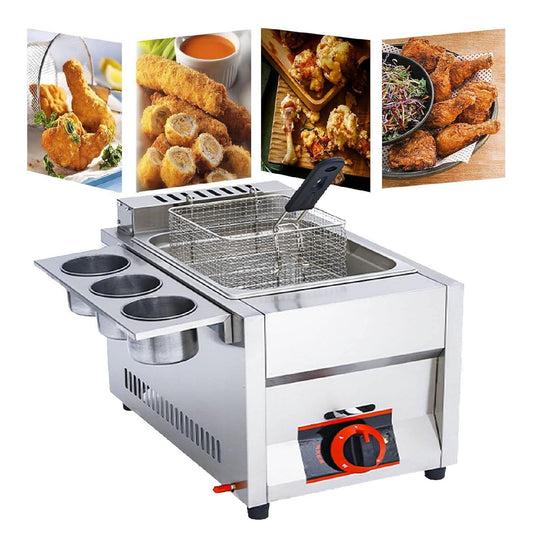 Friggitrice da cucina Friggitrice grassa profonda commerciale gas