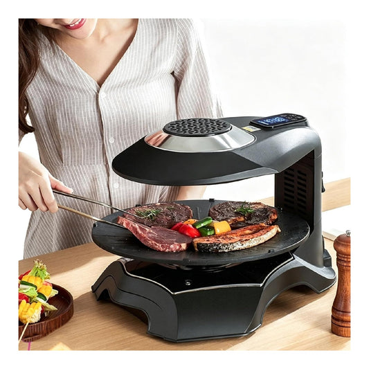 Grill elettrico con comandi touch con timer rosso