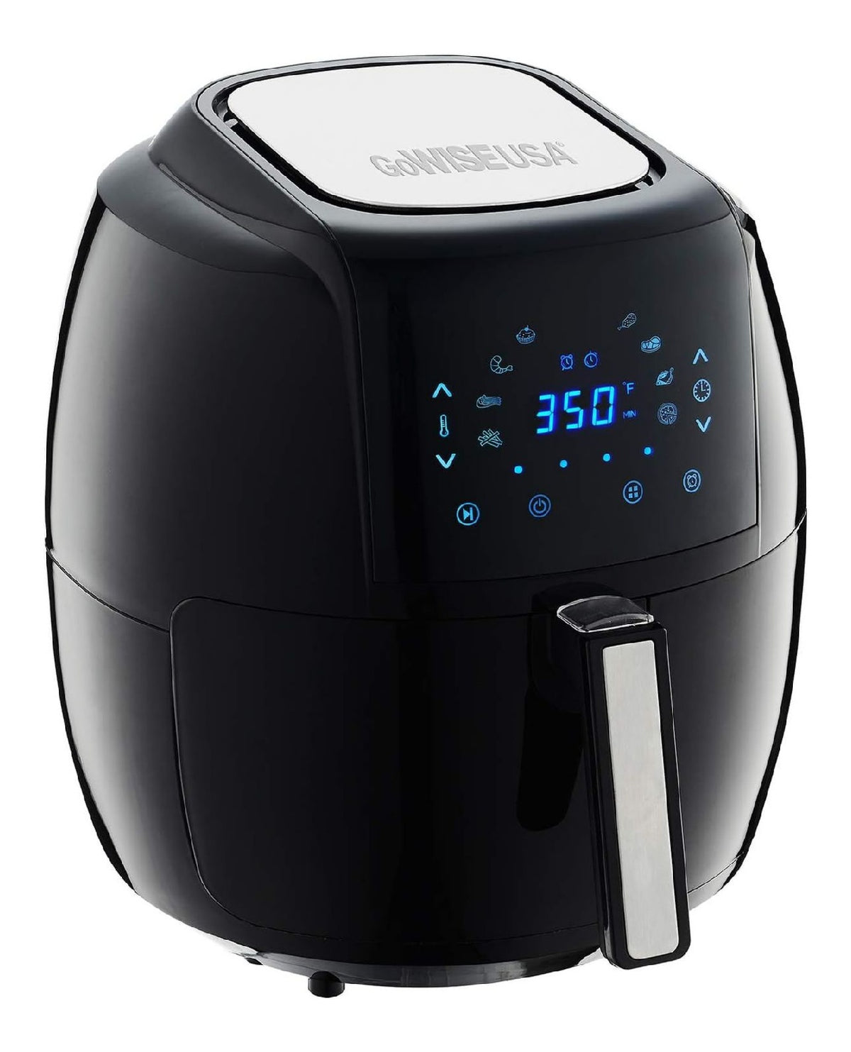 Friggitrice ad aria digitale con comandi touch nero con timer rivestimento antiaderente