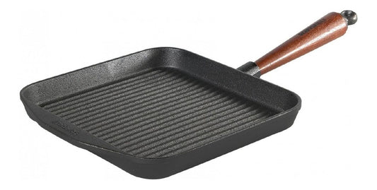 Padelle grill Skeppshult Bistecchiera Quadrata, Manico Legno