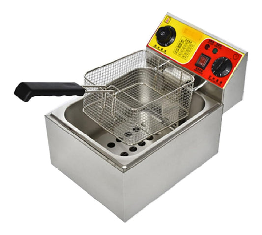 Friggitrice elettrica con timer temperatura regolabile argento