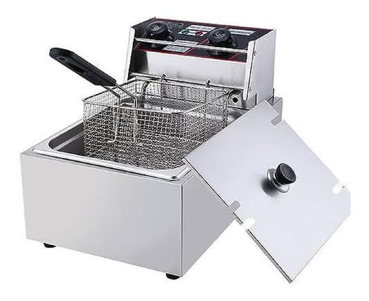 Friggitrice elettrica temperatura regolabile in acciaio inox