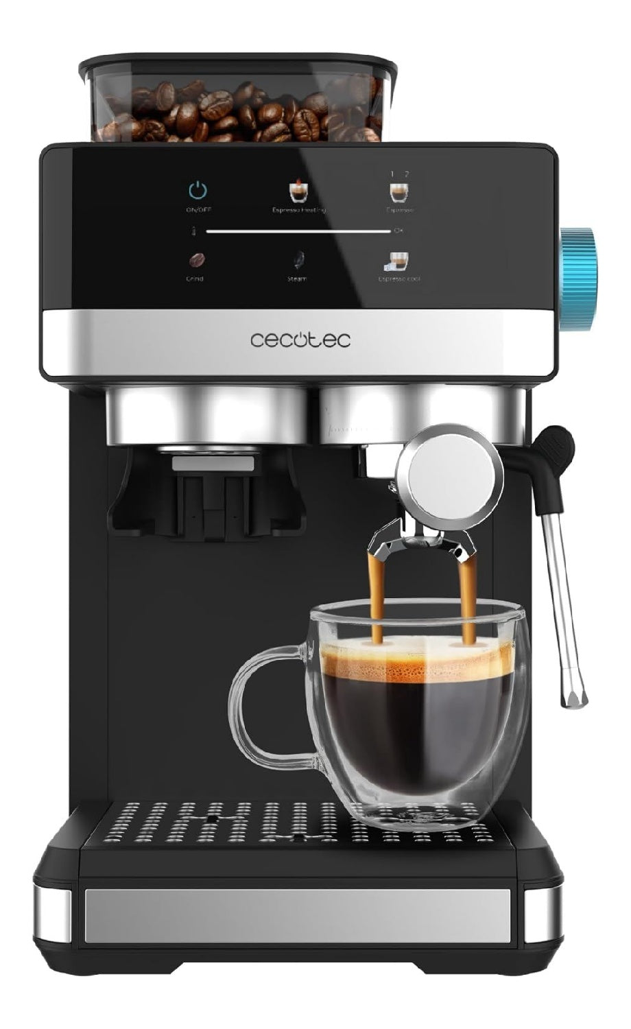 Macinacaffe elettrico con comandi touch funzione vapore crema