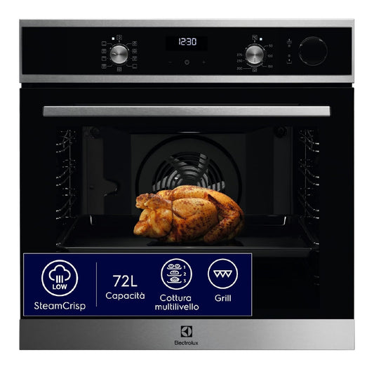 Forno a microonde in acciaio inox argento