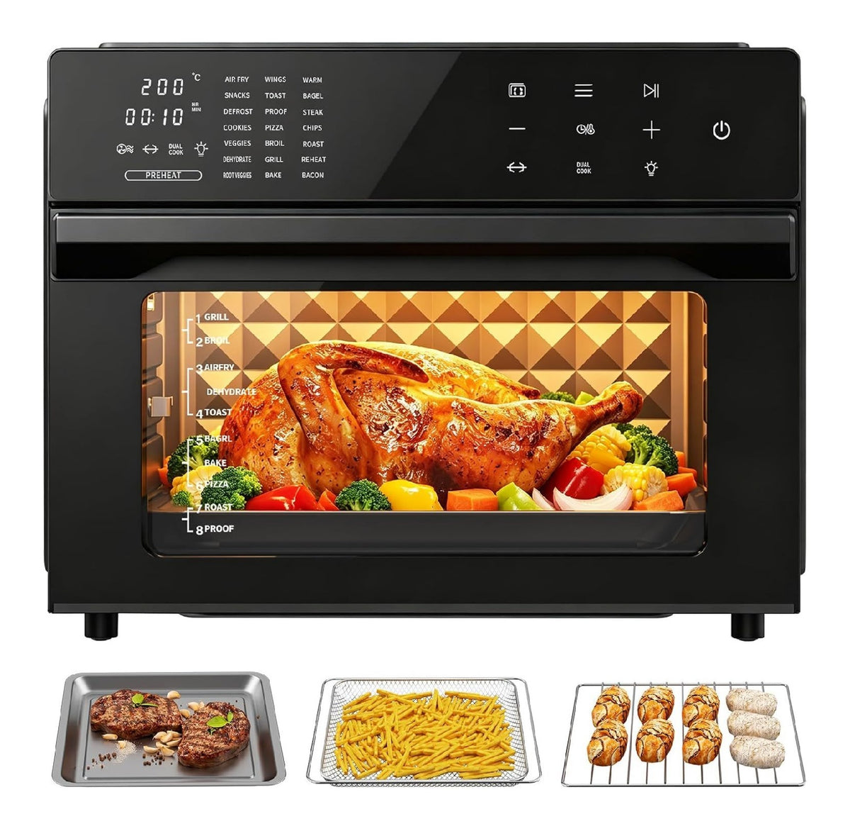 Friggitrice ad aria 30 L digitale argento