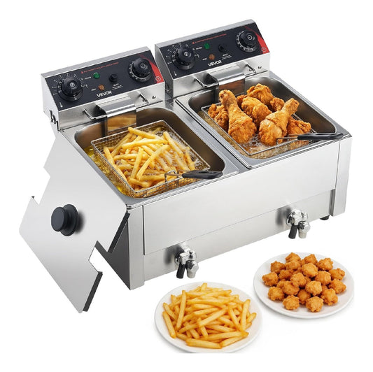 Friggitrice da cucina Friggitrice Elettrica Doppio Vassoio, Friggitrice