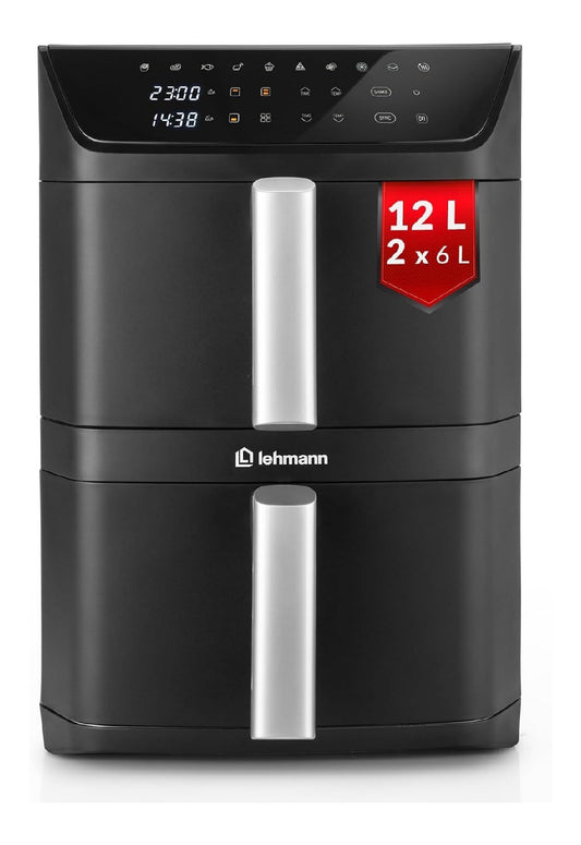 Friggitrice ad aria con comandi touch funzionamento automatico oro 12 L