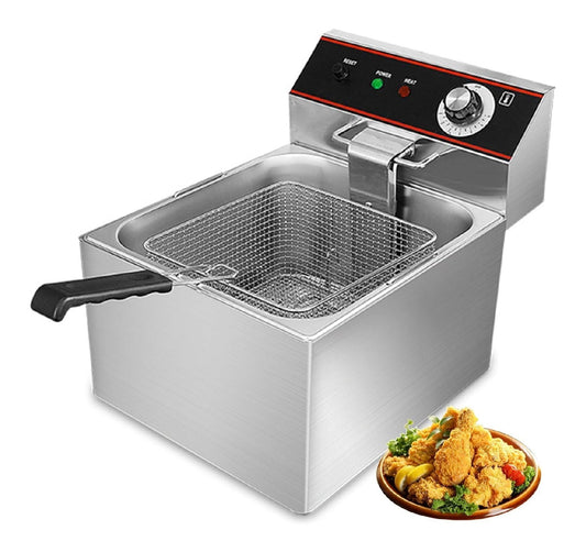 Friggitrice elettrica 8 L in acciaio inox argento