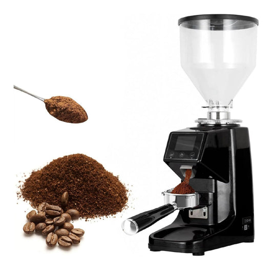 Macinacaffe da cucina con timer in acciaio inox rosso