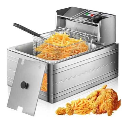 Friggitrice elettrica 5.5 L in acciaio inox argento
