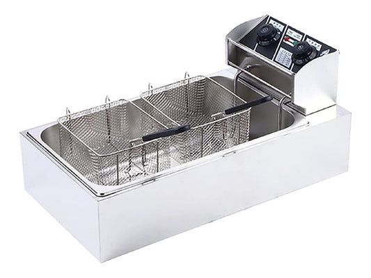 Con comandi touch friggitrice elettrica con timer argento