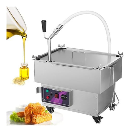 Sistema per frittura Macchina Filtrante Olio Friggitrice Commerciale Pompa Tubo Flessibile argento