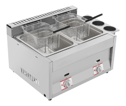 Friggitrice elettrica Friggitrice Professionale, friggitrice banco Acciaio Inox cestelli filtranti argento