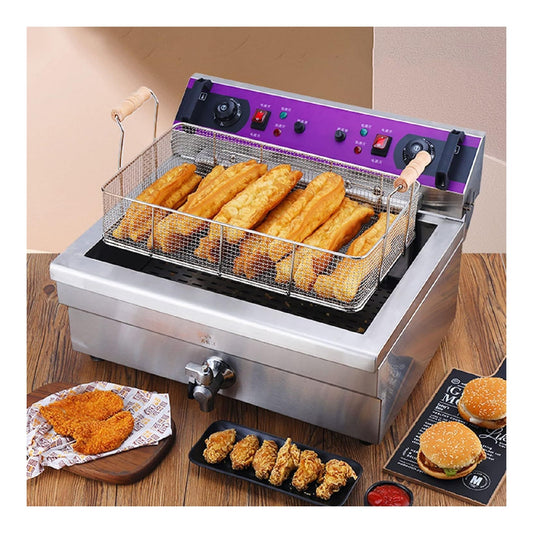 Friggitrice elettrica 20 L funzionamento automatico argento