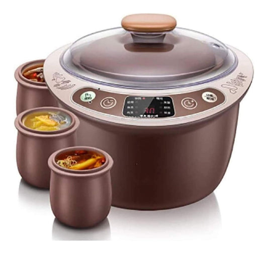 Slow Cooker Pentola elettrica intelligente con timer funzione vapore nero