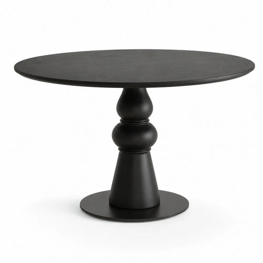 Tavolo da pranzo rotondo in legno nero ?120